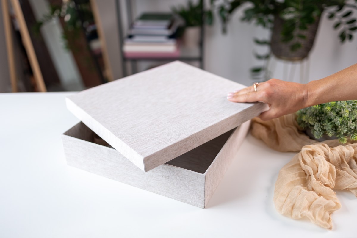 Album Lid Box - Raw Linen Colour