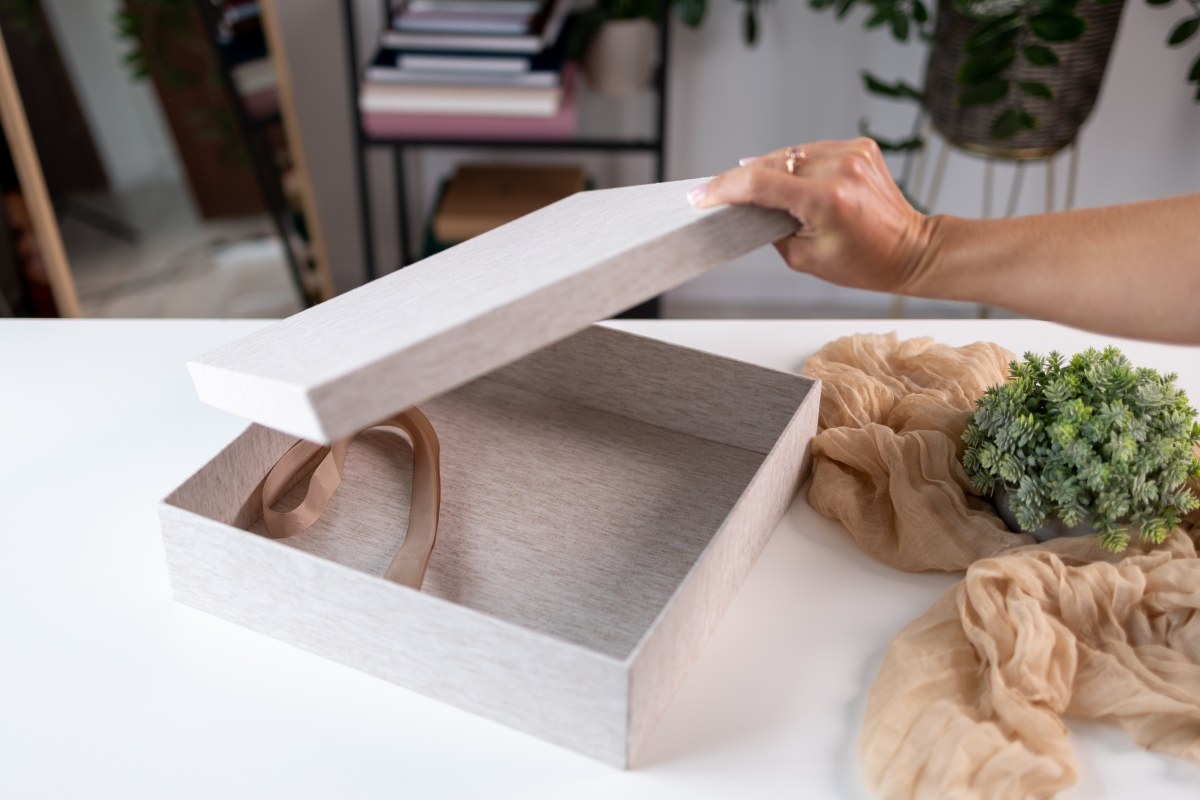 Album Lid Box - Raw Linen Colour